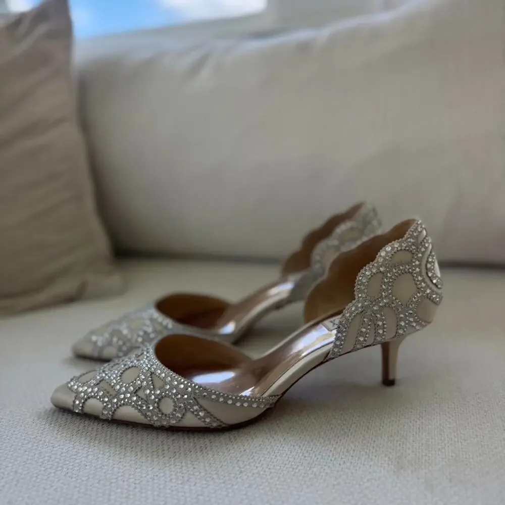 Badgley mischka ivory and silver